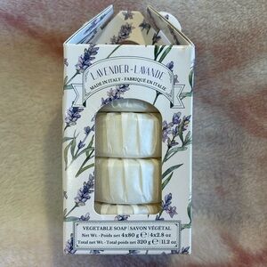 Diamante Scented Lavender Italian Vegitable Rapped Hand Soaps NWT Boxd 4x2.8oz